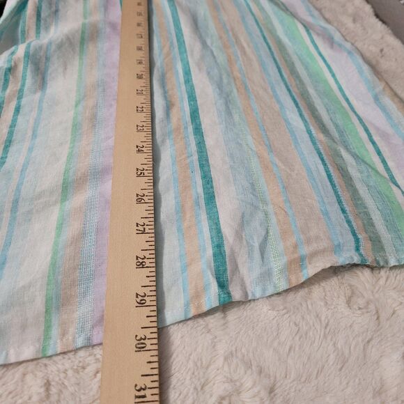 Time and Tru Womens Top Size 3X Striped Linen Blend Sleeveless New - Picture 6 of 8